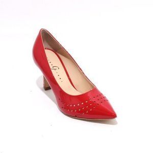 ITALIAN Red Patent Leather Pointy Toe Heel Pumps